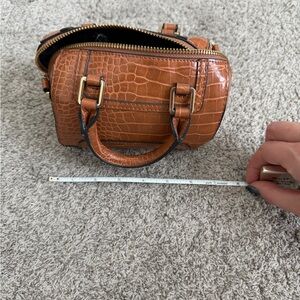 Crocodile Pattern Tan Handbag